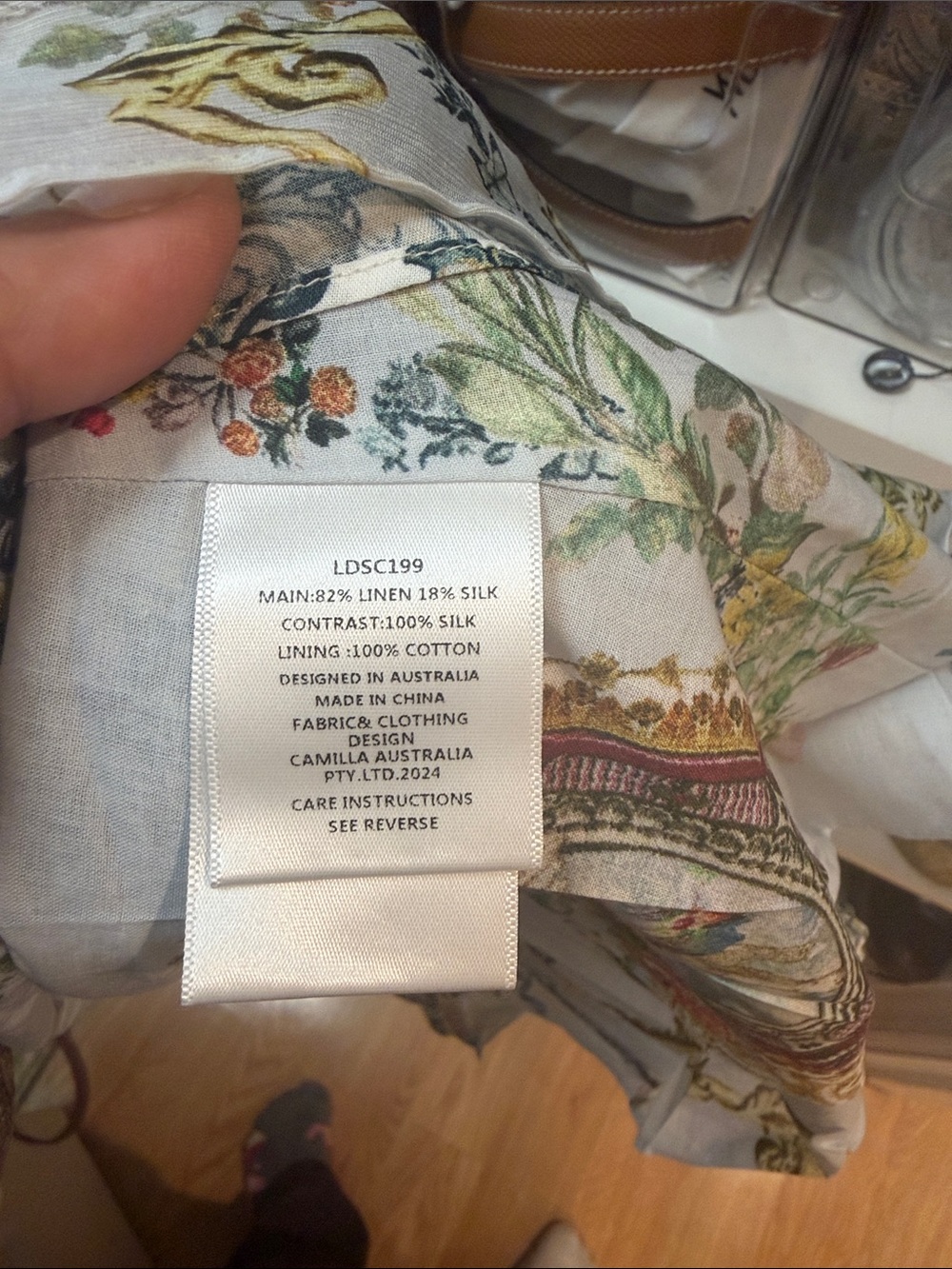 Camilla White Floral-Print Midi Dress with Spaghetti Straps - Picture 15 of 15